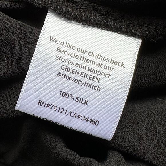 Eileen Fisher Georgette silk pull on pockets black pants plus 2x $268 - Picture 8 of 10